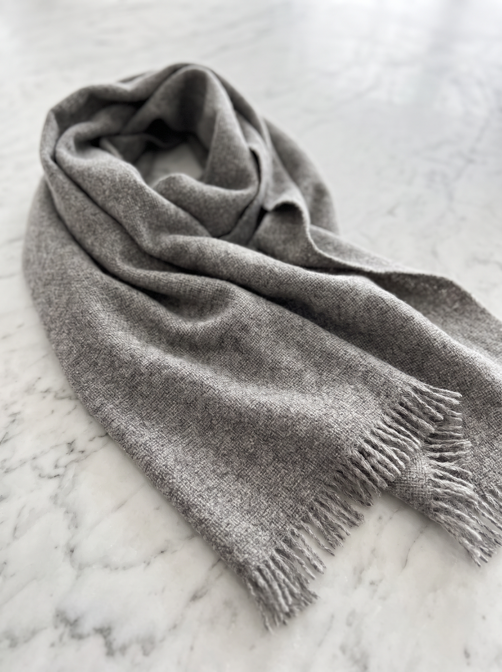 Basketweave Scarf – Heather Grey
