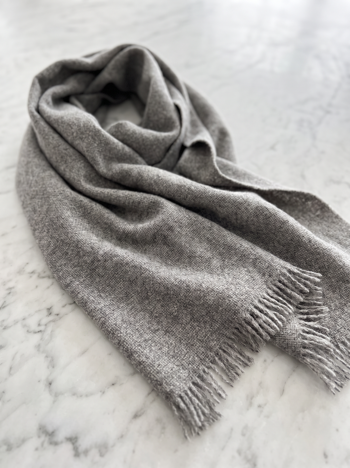 Basketweave Scarf – Heather Grey